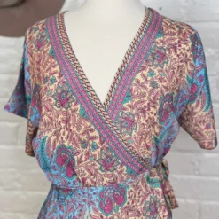 Fashion Fuse Print Wrap Dress - Pink Sale!