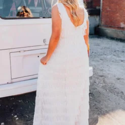 D & J Industries Promise Forever Dress Long - White