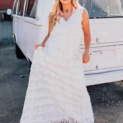 D & J Industries Promise Forever Dress Long - White