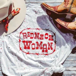 Buckin Barn Redneck Woman Splattered Tee Clothing