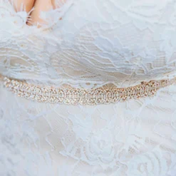 Luxe Apparel Rhinestone Crowning Moment Belt - Black Ribbon With Gold Sale!