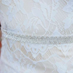 Luxe Apparel Bridal Rhinestone Crowning Moment Belt - Black Ribbon With Silver