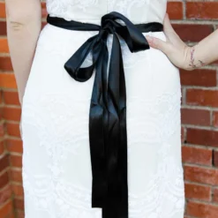 Luxe Apparel Rhinestone Crowning Moment Belt X3 - Black Ribbon With Gold