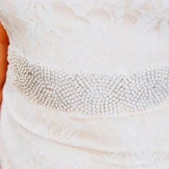 Luxe Apparel Bridal Rhinestone Crowning Moment Belt X3 - Pure Ribbon With Silver