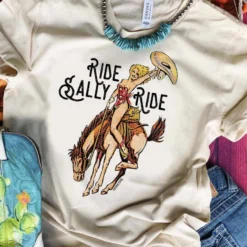 Miss Mud Pie Clothing Ride Sally Ride Tee - Cream