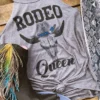 Bling-A-Gogo Clothing Rodeo Queen Halter Tank - Grey