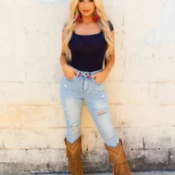 D & J Industies Co., LTD. New Arrivals Your New Favorite Staple Square Neck Bodysuit - Navy