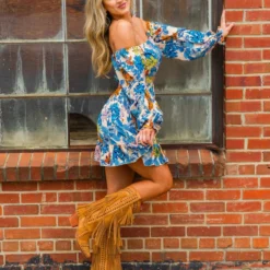 D & J Industies Co., LTD. PREORDER All Squared Away Dress - Navy Floral Pre-Orders