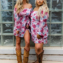 D & J Industies Co., LTD. All Squared Away — Spring Floral Dress In Pink