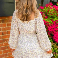 D & J Industies Co., LTD. All Squared Away Dress - White Floral New Arrivals