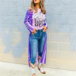 Dongguan Haohoo Clothing CO., Ltd PREORDER The Royal Sequin Duster In Purple