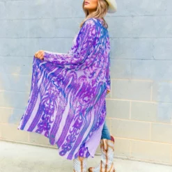 Dongguan Haohoo Clothing CO., Ltd PREORDER The Royal Sequin Duster In Purple