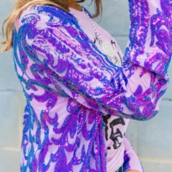 Dongguan Haohoo Clothing CO., Ltd PREORDER The Royal Sequin Duster In Purple