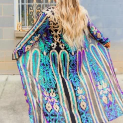 Dongguan Haohoo Clothing CO., Ltd PREORDER The Royal Sequin Duster - Peacock And Gold Pre-Orders