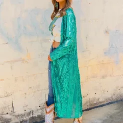 Dongguan Haohoo Clothing CO., Ltd Pre-Orders PREORDER The Royal Sequin Duster - Ocean Green