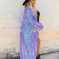 Dongguan Haohoo Clothing CO., Ltd PREORDER The Royal Sequin Duster — Iridescent Purple