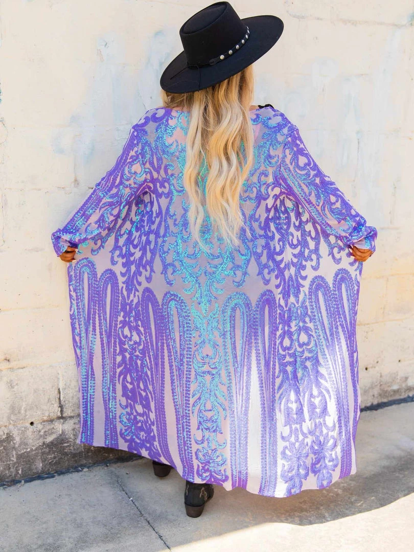 Dongguan Haohoo Clothing CO., Ltd PREORDER The Royal Sequin Duster — Iridescent Purple 5 Dongguan Haohoo Clothing CO., Ltd PREORDER The Royal Sequin Duster — Iridescent Purple