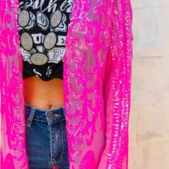 Dongguan Haohoo Clothing CO., Ltd PREORDER The Royal Sequin Duster - Hot Pink
