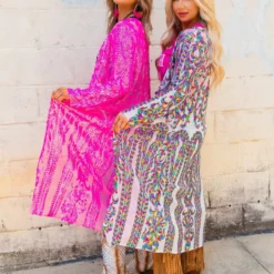 Dongguan Haohoo Clothing CO., Ltd PREORDER The Royal Sequin Duster - Hot Pink