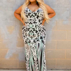 D & J Industries Co., LTD. Pre-Orders PREORDER Midnight Marina Bubblegum And Black Sequin Dress