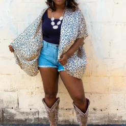 D & J Industies Co., LTD. Actin Up Kimono - Leopard