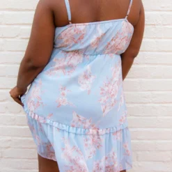 D & J Industies Co., LTD. Flirty Little Thing Dress - Blue Floral