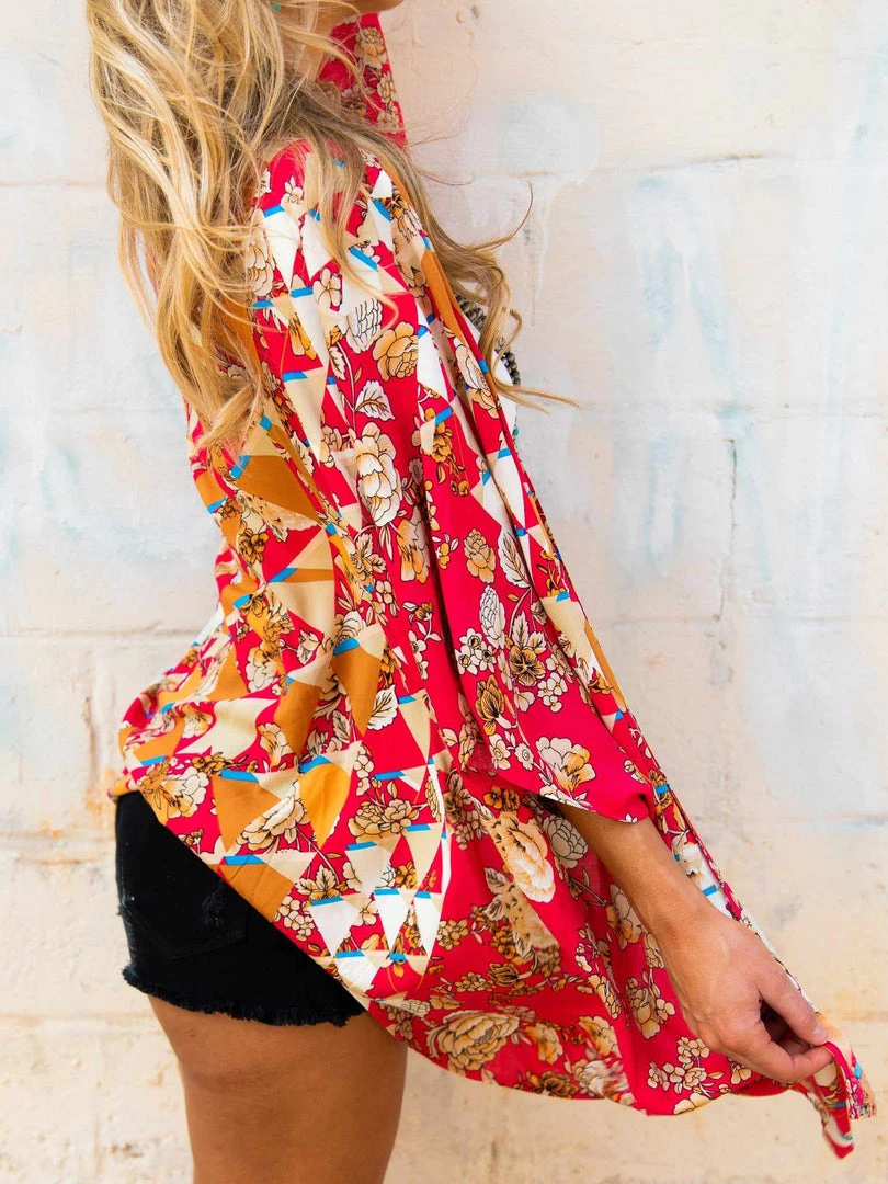 D & J Industies Co., LTD. New Arrivals Actin Up Kimono - Pink Floral 2 D & J Industies Co., LTD. New Arrivals Actin Up Kimono - Pink Floral