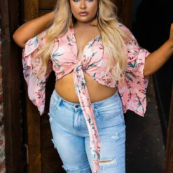 D & J Industies Co., LTD. PREORDER Picture This Pink Floral Crop Top Pre-Orders