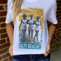 Bling-A-Gogo Salty Beaches Tee Summer Fried Swimwear