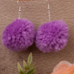 Your Fashion Wholesale Pom Pom Earrings - Purple New Arrivals