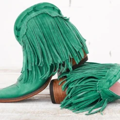 Lane Boots Spitfire Fringe Booties Turquoise By Lane New Arrivals