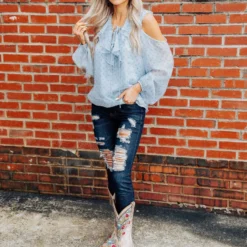 D & J Industries Tops She's Somethin' Top - Blue