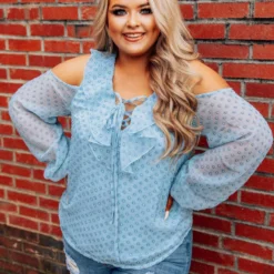 D & J Industries Tops She's Somethin' Top - Blue