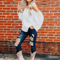 D & J Industries She's Somethin' Top - White