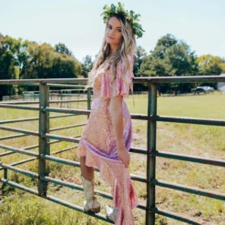 D & J Industries Southern Sweetheart High Low Dress - Cinnamon Sale!