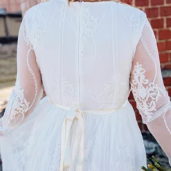 D & J Industries Speechless Dress -Long Sleeve White Dress Bridal