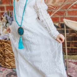 D & J Industries Speechless Dress -Long Sleeve White Dress Bridal