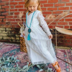 D & J Industries Speechless Dress -Long Sleeve White Dress Bridal