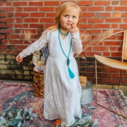 D & J Industries Speechless Dress -Long Sleeve White Dress Bridal