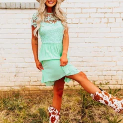 D & J Industries Summer Nights Dress - Mint