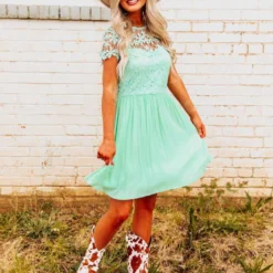 D & J Industries Summer Nights Dress - Mint