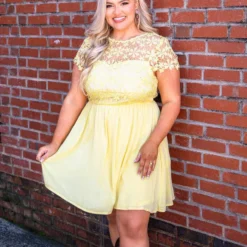 D & J Industries Summer Nights Dress - Yellow