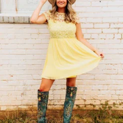 D & J Industries Summer Nights Dress - Yellow