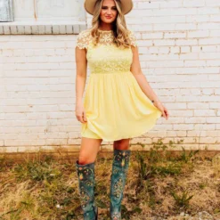 D & J Industries Summer Nights Dress - Yellow