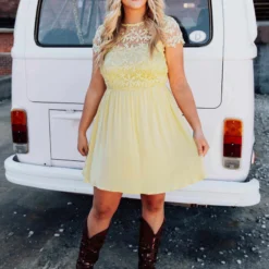 D & J Industries Summer Nights Dress - Yellow