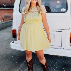 D & J Industries Summer Nights Dress - Yellow