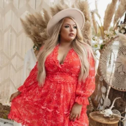 D & J Industries Sale! Take Me There Dress - Red Floral