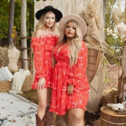 D & J Industries Sale! Take Me There Dress - Red Floral