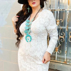 D & J Industries Daydreamer — Boho Lacy Long Sleeve Little White Dress