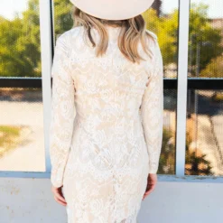 D & J Industries Daydreamer — Boho Lacy Long Sleeve Little White Dress